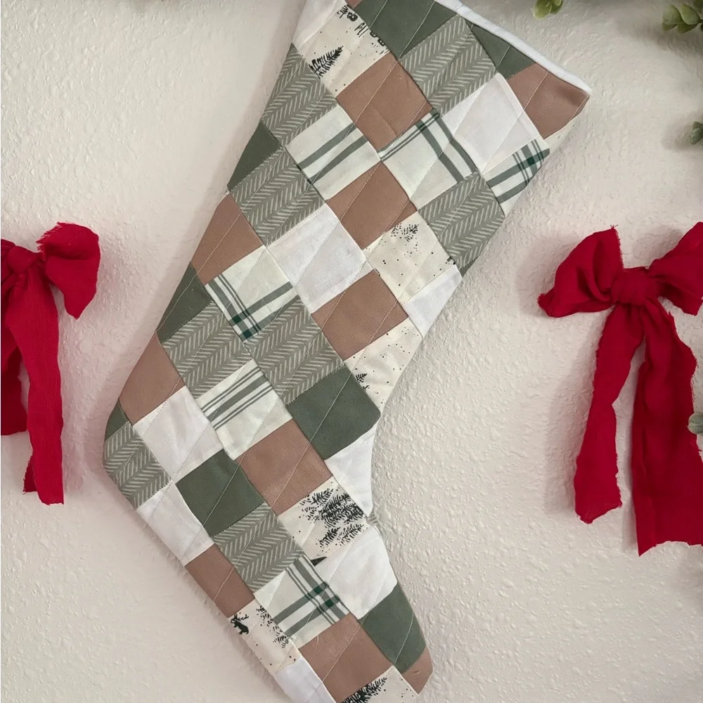 Patchwork Holiday Stocking - Picture 2 of 3